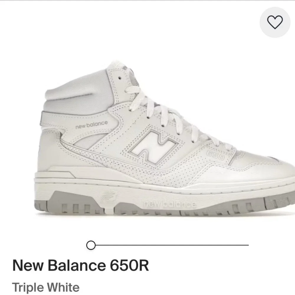 New Balance 650R high top sneakers triple white Leather BB650RWW Mens 13 NEW